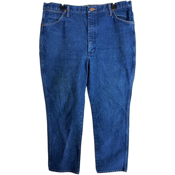 Vintage Wrangler Jeans 40x32 (38x31) Blue Cowboy Cut 100% Cotton Made in USA - Picture 1 of 6